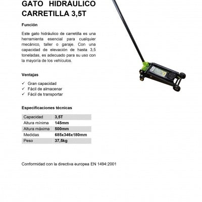 GATO HIDRÁULICO DE RUEDAS DE ALTA CAPACIDAD | JBM 50818