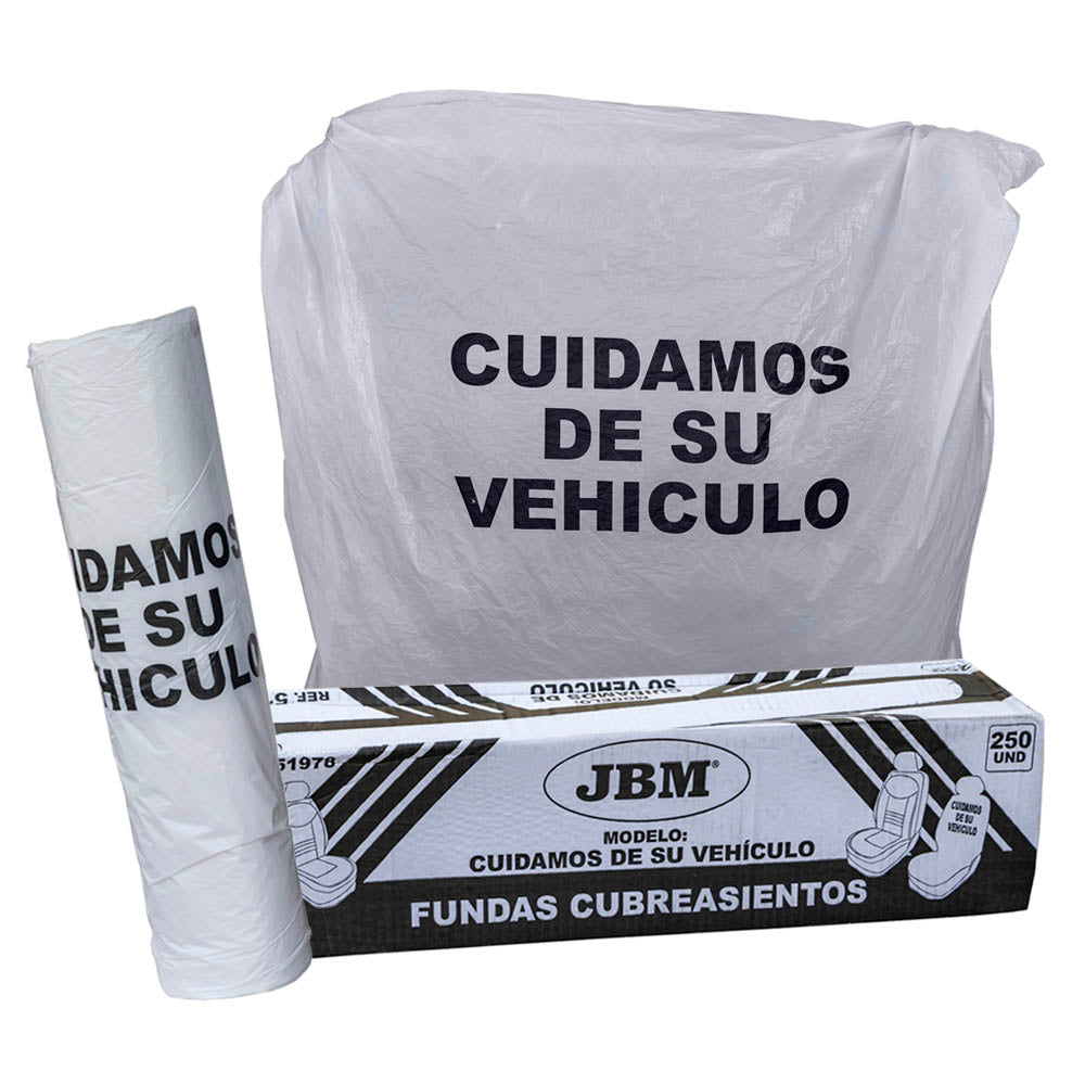 FUNDAS DE ASIENTO BOBINA 250 UNIDADES JBM 51978