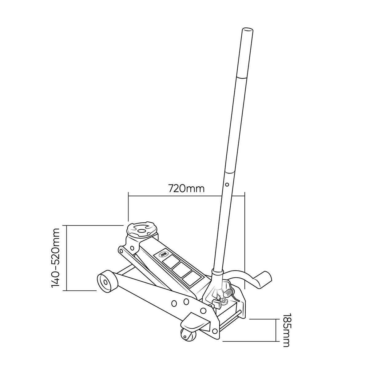 Gato hidráulico de alta capacidad con pedal | JBM 53112