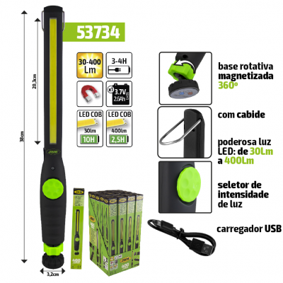 Linterna LED portátil de 400 lúmenes | 53734