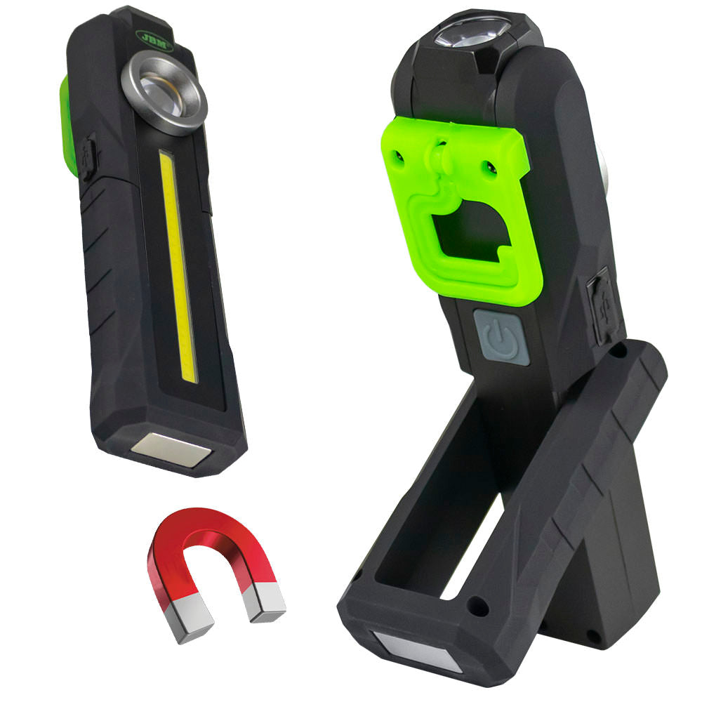 Linterna de bolsillo JBM 53776 COB LED de 300 lm con imán articulado