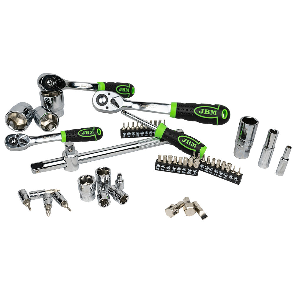 Caja de herramientas JBM - 179 piezas - Llaves hexagonales y Torx - Acabado cromado | 54046 