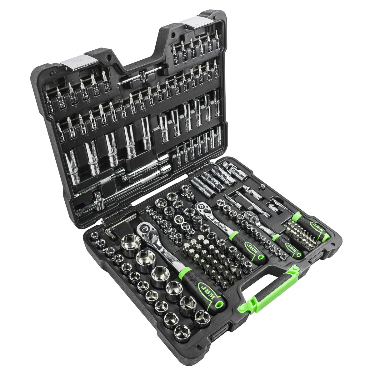 Caja de herramientas JBM - 179 piezas - Llaves hexagonales y Torx - Acabado cromado | 54046 