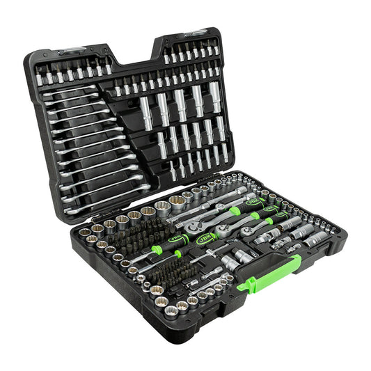 Caja de herramientas JBM  216 MALETÍN DE HERRAMIENTAS DE 216 PIEZAS CON VASOS DE 12 CANTOS DE 1/4", 3/8" Y 1/2" CINCADO JBM 54250 