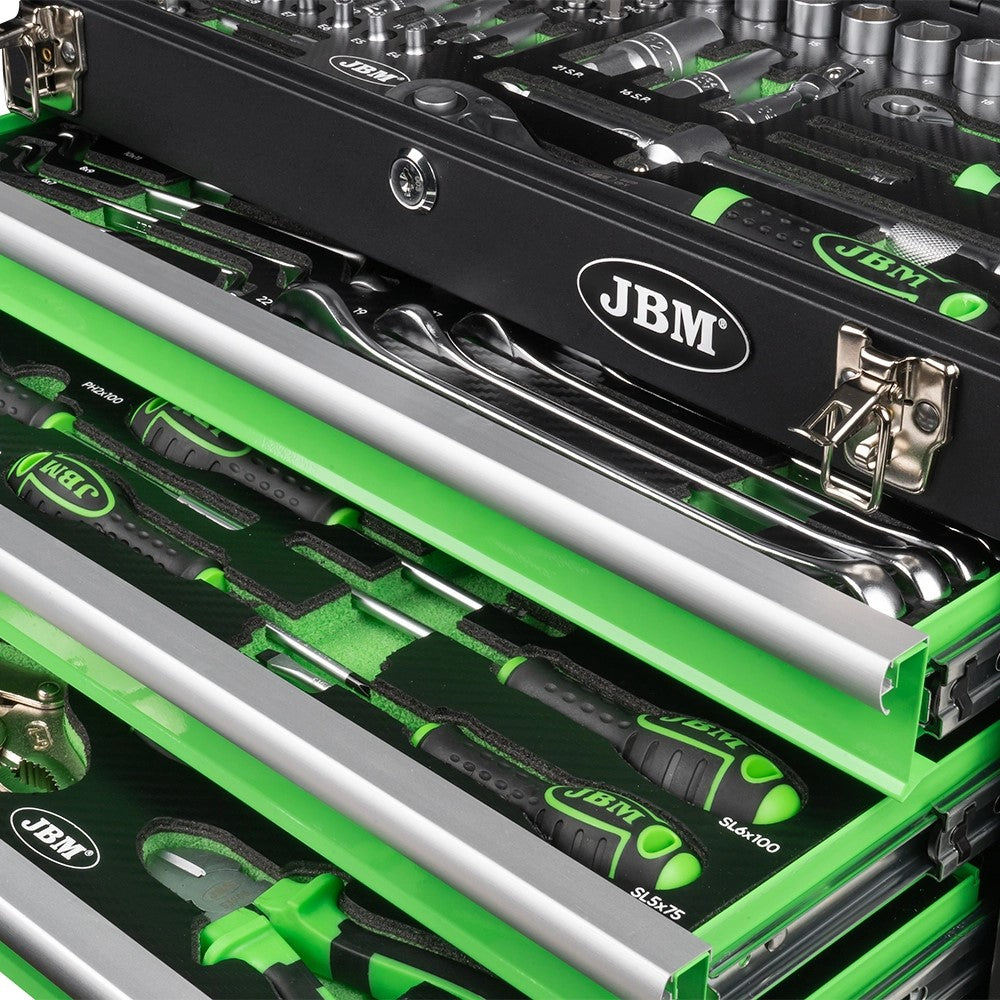 Caja de herramientas de aluminio con 143 herramientas JBM 54261