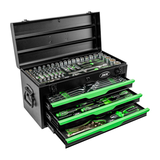 Caja de herramientas de aluminio con 143 herramientas JBM 54261