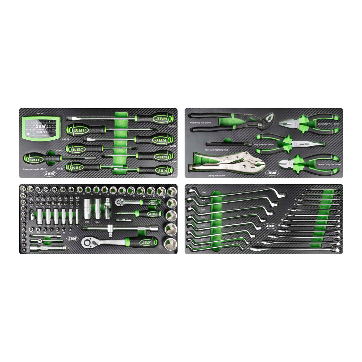 Caja de herramientas de aluminio con 143 herramientas JBM 54261