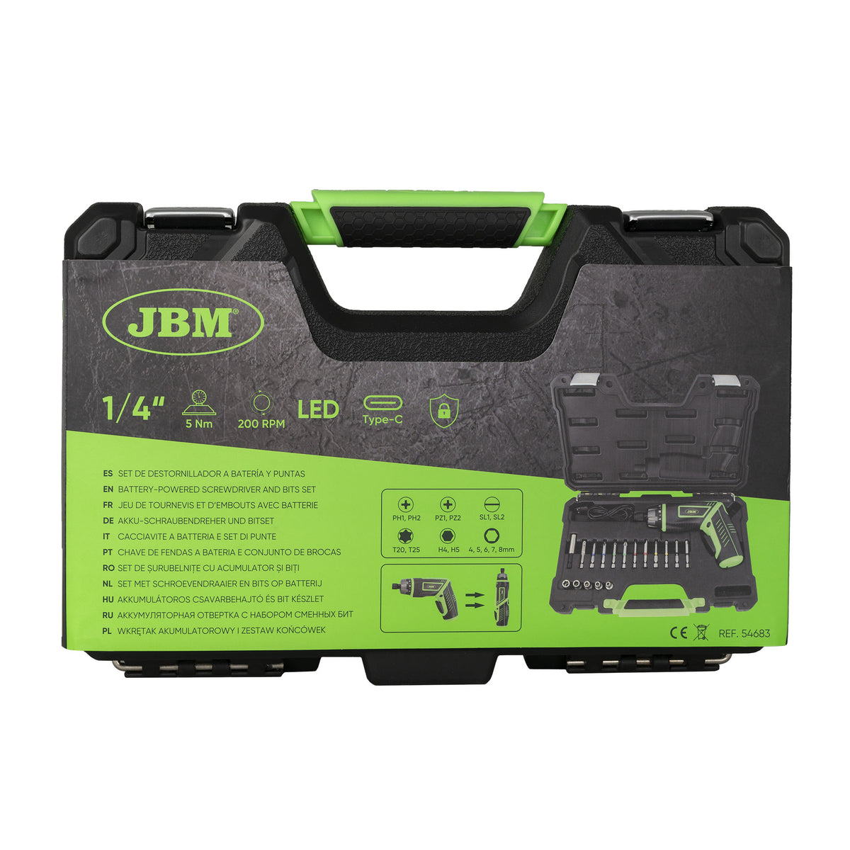 Destornillador eléctrico recargable de dos posiciones | JBM 54683