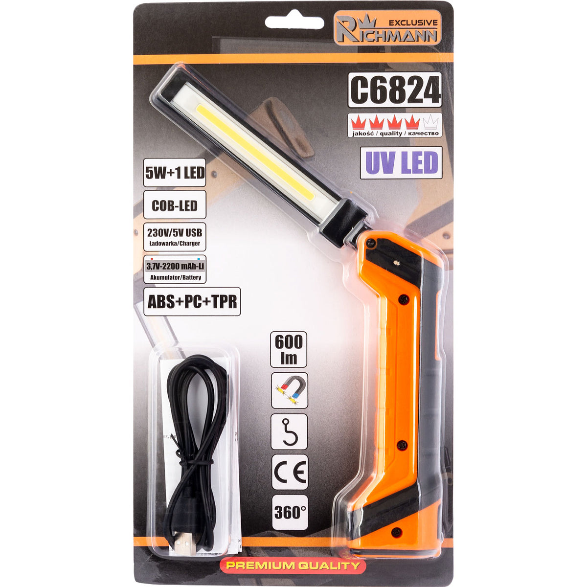 RICHMANN C6824 MANILLAR PLEGABLE A BATERÍA 5W + 1W + UV